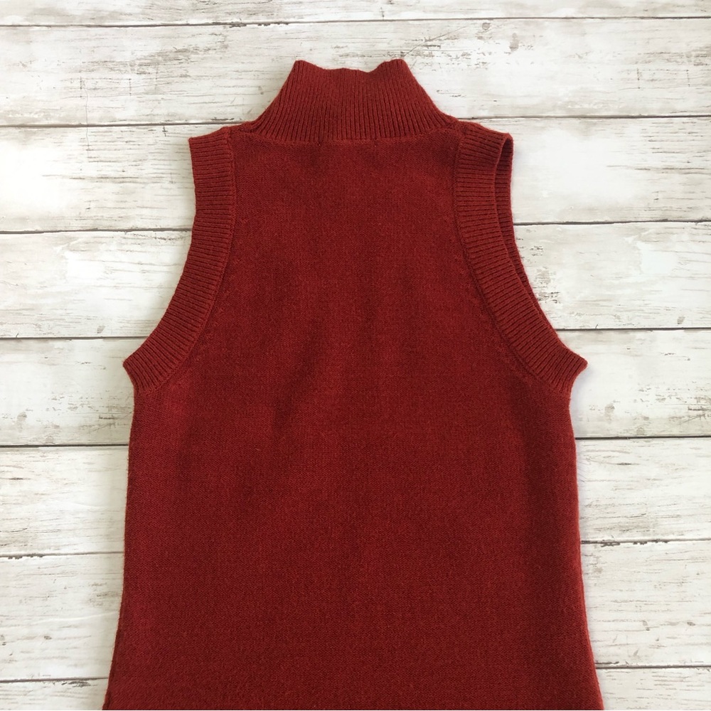 Ali & Jay Women Red Wood Mock Neck Sleeveless Knit Midi Dress Sz M View 6